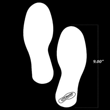LiteMark 9 Inch White Footprint Decal Stickers for Floors and Walls ...