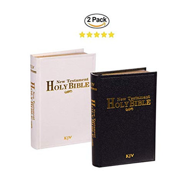 New Testament KVJ Small Bible Pocket Size Holy Bible White Leatherette ...
