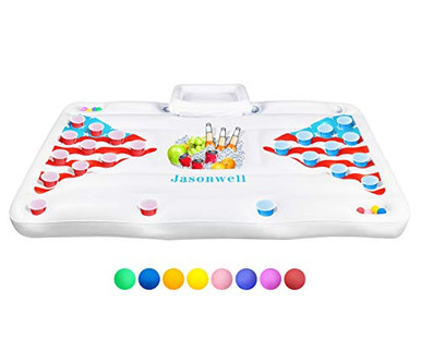 Jasonwell Beer Pong Pool Float - Inflatable Floating Beer Pong Table ...