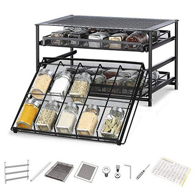 NEX 3 Tier Standing Spice Rack Kitchen Countertop Storage Organizer ...