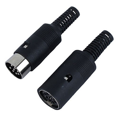 uxcell Pair Black DIN 8 Pin Female Male Adapter Socket Audio AV ...