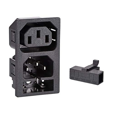 uxcell C13 C14 Panel Mount Plug Adapter AC 250V 10A 3 Pin IEC Male ...