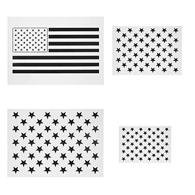 Vkey 50 Stars American Flag Stencils for Painting on Wood, Fabric