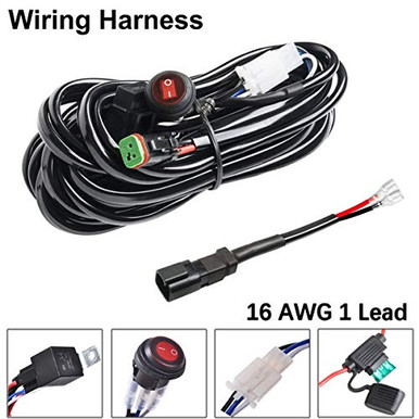 LED Light Bar Wiring Harness Kit 12V 40A Fuse Relay ON-OFF Switch 180W
