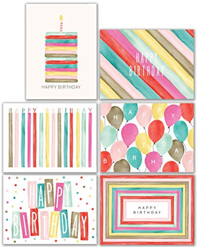 Watercolor Bulk Birthday Cards Assortment 48pc Bulk Happy Birthday Card ...