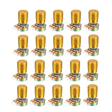 uxcell WH148 5K Ohm Variable Resistors Single Turn Rotary Carbon Film ...