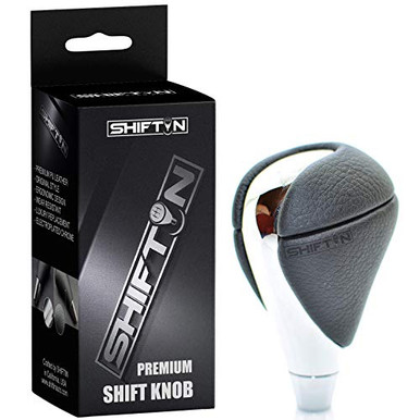 SHIFTIN Black Leather Chrome Gear Shift Knob Stick Shifter for Lexus