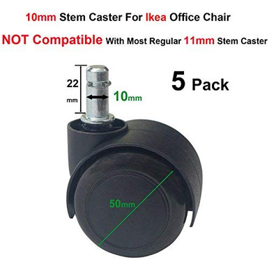 MySit 2-Inch Stem Caste Wheels, Stem 8 X 38mm O 5/16-Inch