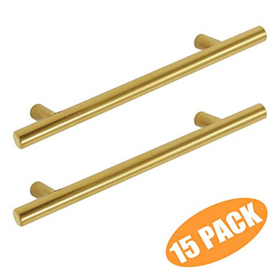 Probrico Kitchen Cabinet Bar Knobs Bathroom Brushed Brass Drawer ...
