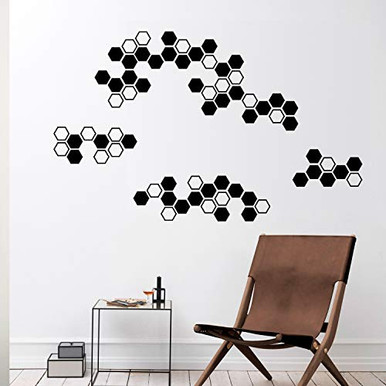 Vinyl Wall Art Decal - Honeycomb Hexagon Pattern - 22.5" x 40" - Modern ...