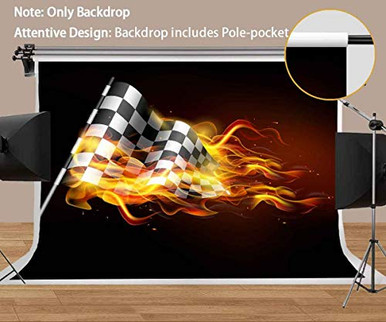 Racing Car Backdrop Flame Black Photography Background MEETSIOY 7x5ft ...