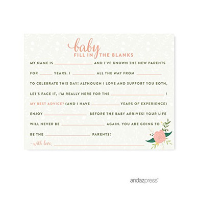 Andaz Press Floral Roses Girl Baby Shower Collection, Games, Activities ...