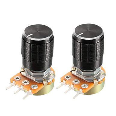 uxcell 2Pcs 10K Ohm Variable Resistors Single Turn Rotary Carbon Film ...