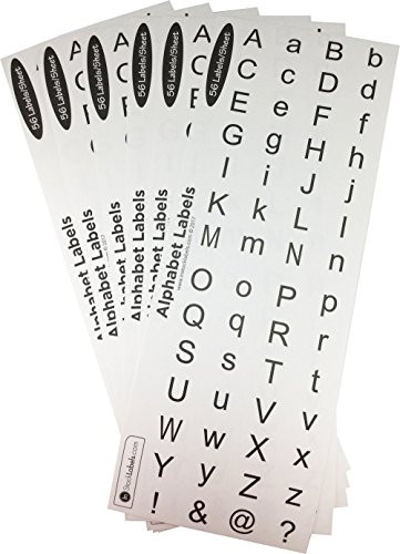 Alphabet Stickers for Inventory Classroom Organization White with Black ...