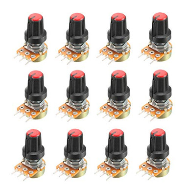 uxcell 12Pcs 5K Ohm Variable Resistors Single Turn Rotary Carbon Film ...
