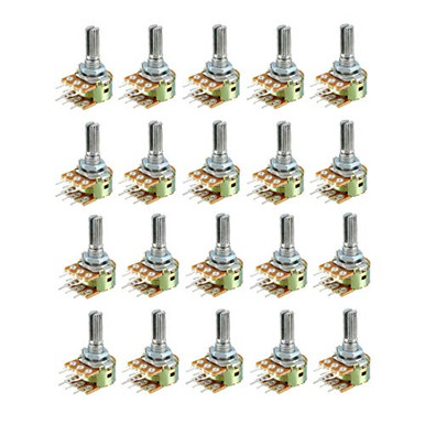 uxcell WH148 10K Ohm Variable Resistors Dual Turn Rotary Carbon Film ...