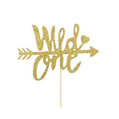 Glod Glitter Wild One Cake Topper for Baby First Birthday Cake ...