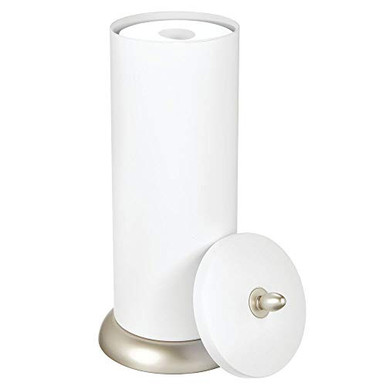mDesign Plastic Free Standing Toilet Paper Holder Canister - Storage ...