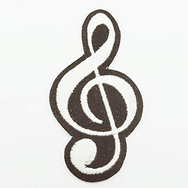 Music Applique Musical Embroidered Classical Scale Symbol Cleft Dancing ...