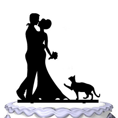 Meijiafei Embracing Bride and Groom With Cat Silhouette Wedding Cake ...