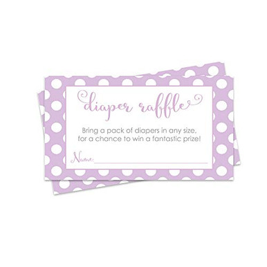 Purple Diaper Raffle | Invitation Insert Cards | Baby Shower Game | Set ...