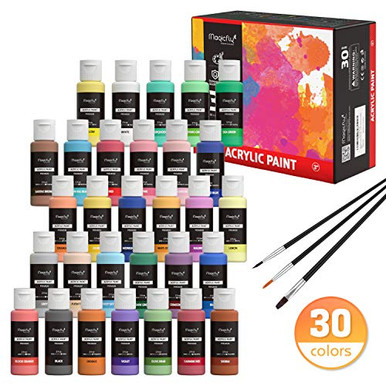 Magicfly Paint Magicfly 30 Colors Acrylic Paint Set (2fl oz/60ml Each), Artist Quality ...