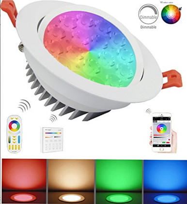 Mi Light Color Changing Ceiling Light LED RGB+Dual White Recessed ...