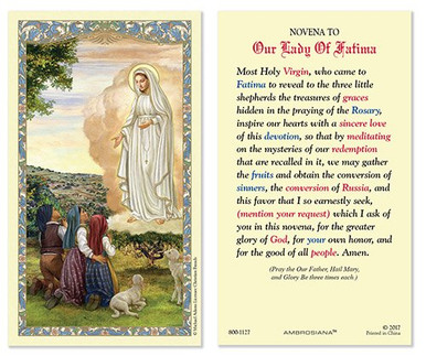 CB Our Lady of Fatima Laminated Holy Card with Catholic Novena to Our ...