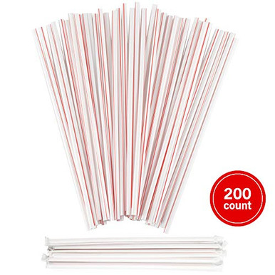 Plastic Drinking Straws, Extra Long, Red and White Striped ...
