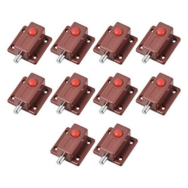 Uxcell 5-Pack Plastic Sliding Barrel Bolt Latch – 2 Inch Keyless Lock With Button, For Cabinets & Doors - View #6