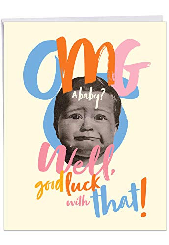 NobleWorks Giant Baby Congratulations Card - 8.5x11 Inch Oversized Greeting Card