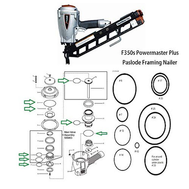 O-Ring Rebuild Kit for F350s Powermaster Plus Paslode Framing Nailer ...