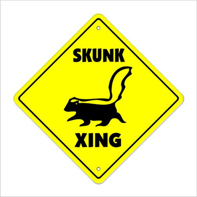 Sign Stinky Sign Skunk Crossing Sign Zone Xing | Indoor/Outdoor | 14