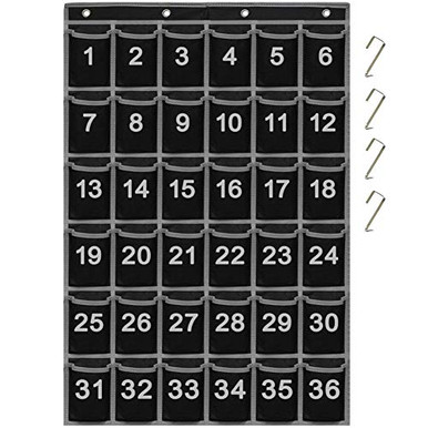Eamay 36 Numbered Classroom Pocket Charts for Cell Phones and ...