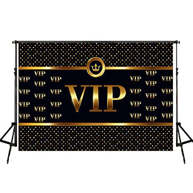 VIP Gold Black Backdrop for Photography Signature Wall Background 7x5ft ...