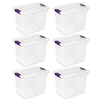 Sterilite 17631706 27 Quart/26 Liter ClearView Latch Box, Clear with ...