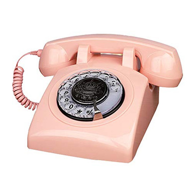 Pink Telephones, TelPal Corded Telephone Classic Rotary Dial Home ...