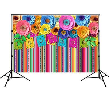Huayi 7x5ft Fiesta Theme Party Backdrop Cinco De Mayo Colorful Stripes