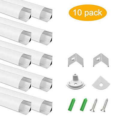 inShareplus 10 Pack 3.3ft/1 Meter Silver LED Aluminum Channel System V ...