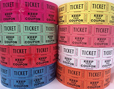 Two Color Raffle Tickets Ticket GuruRaffle Tickets 4 Rolls of 2000 Double Tickets 8000 Total 50/ ...