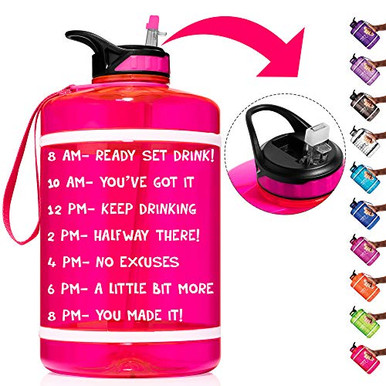 HydroMATE 1 Gallon Straw Motivational Water Bottle with Time Marker ...