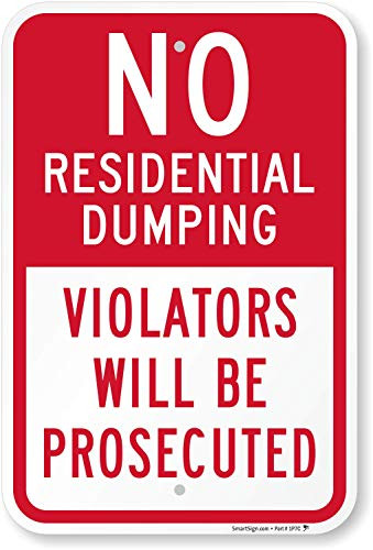 SmartSign Metallschild 'Warning – No Dumping' – 45,7x30,5 Cm, Aluminium, Reflektierend (mit 3M-Laminat, Wetterfest, Für Grundstücke)