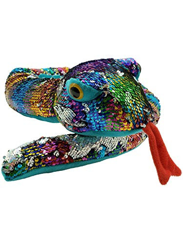 LMC Products Rainbow Flip Sequin Stuffed Snake Reversible Sequin Pet ...