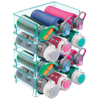 mDesign Modern Plastic Stackable Vertical Standing Water Bottle Holder ...
