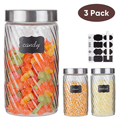 Jay Companies Chalkboard 3-Piece Set Glass Kitchen Canister