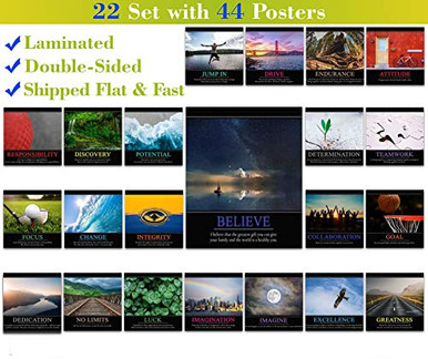 22 Set 44 Posters - Laminated - V4 - Motivational Posters for Classroom ...