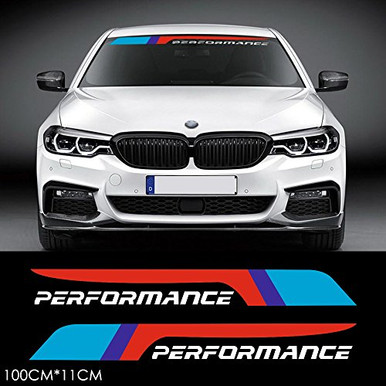 2pcs M Performance 2018 Front Rear Windshield Window Banner Vinyl Decal ...