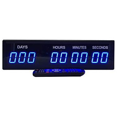 BTBSIGN Blue 18 9Digits Large LED Countdown Count Up Days Clock with ...
