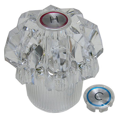 LASCO HC-254 Valley Small Smoked Lucite Replacement Handle With Hot And Cold Water Buttons LASCO HC-254 Valley Small Smoked Lucite Replacement Handle With Hot And Cold Water Buttons