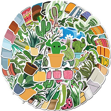Cute Green Plants Stickers for Water Bottles 50 Pack Laptop Stickers ...